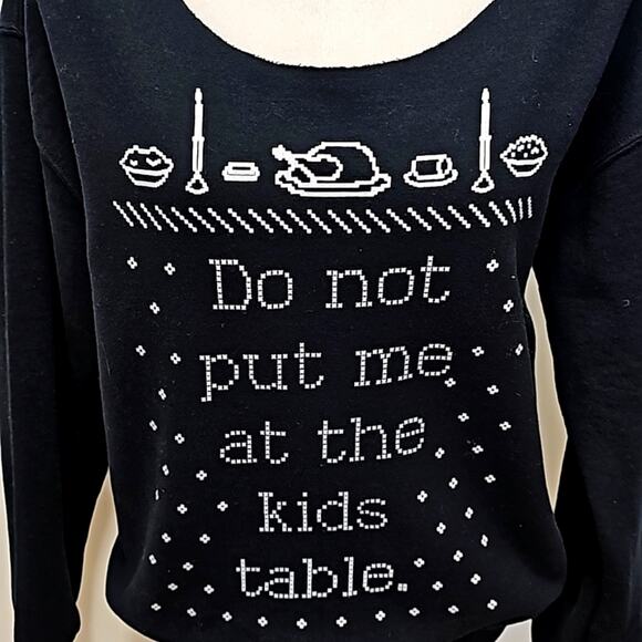 Unbranded "Do Not Put Me at the Kids Table" Sweatshirt Holiday Long Sleeve Sz M - Picture 5 of 6